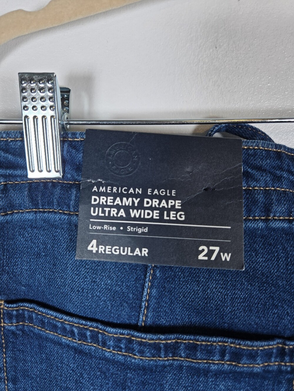 NEW American Eagle Dreamy Drape Ultra Wide Leg Denim Jeans Strigid Size 4/27 - Picture 12 of 14